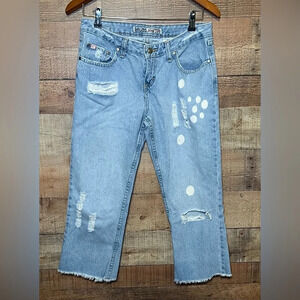 🌻 Mudd Y2K Vintage Distressed Crop Denim size 7